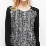 Ann Taylor 𝅺nwot  mixed media tweed top sz medium Photo 0