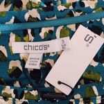 Teal Blue Print Long Sleeve Tee NWT Size XL Chico's Colorful T-Shirt Photo 6