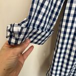 L.L.Bean Wrinkle Free Oxford Shirt 2X Plus Navy Plaid Long Sleeve Cotton Blue Size XXL Photo 7
