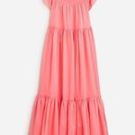 J.Crew  Flutter-Sleeve Organic Cotton Cover-Up Maxi Coral Dress M Photo 0