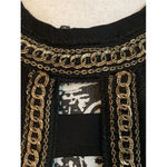 WILDCAT Black Cage Front High Neck Backless Crop Top w/ Gold Chain Detailing Sm Photo 5