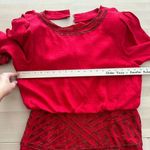Vintage Silk Dress Womens 10 Dore Beaded Midi Red Cocktail Evening Embellished Photo 8