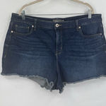 Torrid  Plus Size Denim Cut Off Shorts Women 20 Blue Dark Wash High Rise‎ Preppy Photo 0