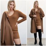 Mango 🆕 MNG |  Knit Sweater Dress in Camel Photo 3