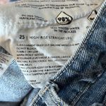 BP Women’s Nordstrom quilt high rise patchwork straight leg jeans size 25 Photo 10