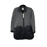 Nic+Zoe NWT  Quilted Mix Media Coat Size SMALL Knit Black‎ Patch Pocket Photo 3