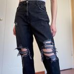 Bershka Ripped Mom Jeans Black Photo 0