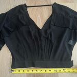 INA  Black Long Sleeve Sheer Ruffled Top - Size Medium Photo 4