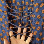 Scarlett Vintage 90s Blue Brown Patterned Front Slit Maxi Dress 5/6 Photo 1