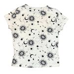 Faded Rose Celestial Black + White Sun Moon Stars Ribbed Babydoll Tee Size L Photo 1