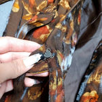 Le Suit  Petite Brown Leaf Print 2-Piece Set Photo 6