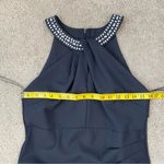 Alex Evenings  Compression Scuba Beaded Halter Sheath Dress Navy Blue‎ 10 Photo 9