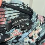 Olivaceous Black Floral Long-Sleeved Blouse Photo 3