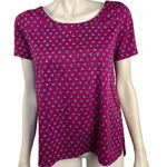 Banana Republic Magenta Heart Print Pull Over Top Photo 0