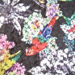 Gracia Black Parrot Bird Print Floral Full Skirt Photo 3