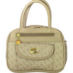 Via Prima Small structured Top Handle Handbag Neutral beige brown gold hardware Photo 0