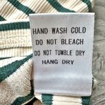 Miou Muse Womans Striped off the shoulder Top Size M Green Beige Ribbed Stretch Size M Photo 8