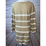Tommy Bahama Knit Top XL Extra Large Beige Striped Long Sleeve Swim cover up Photo 2