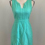 Banana Republic Sleeveless Linen Sheath Dress size 0 Green Coastal Preppy Mature Photo 0