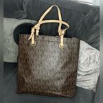 Michael Kors  Brown Signature Coated Canvas and Leather Jet Set Tote Photo 5