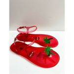 Katy Perry Shoes Womens Size 7 Red Palm Tree Ankle Strap Jelly Sandals Brand NEW Photo 1