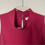 Monteau Burgundy High Neck Dress Top with Longer Length on Sides Size M Photo 3