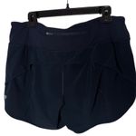 Lululemon Speed Up Short Long 4" Updated Fit Women Size 12 Tall Navy Blue Photo 4