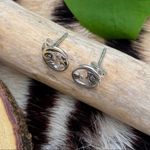 Sterling silver moon and star stud earrings Silver Photo 2