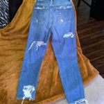 American Eagle Outfitters Distressed Mom Jean in Dark Wash Photo 8