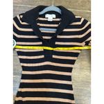 Caroline Constas Dress Womens Small Stripe Ribbed Knit Midi Crochet Trim Shirt Photo 10