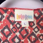 LuLaRoe Kimono Cardigan Red Black Geometric Print Sheer Open Front L Photo 1