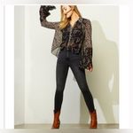 Free People NWT  Serena Floral Bell Sleeve Printed Blouse size small black boho Photo 1