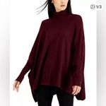 Alfani  Turtleneck Poncho Sweater XL Burgundy Warm Photo 5