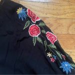 ZARA  Black Floral Embroidered Sleeve Peasant Dress Size Small Photo 2