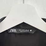 ZARA  Satin Collared Ruched Side Tie Mini Slip Dress Party Cocktail Black Small Photo 5