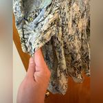 IRO  Paris Deniz Ruched Printed Cotton Mini Dress Green Designer NWT 38 MSRP $400 Photo 4