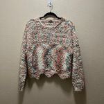 JODIFL  Pullover Sweater Multicolor Knitted Crew Neck Stretch Sz M Photo 1