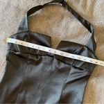I.N. San Francisco Retro Vintage Stretch Satin Bodycon Pinup Girl Mob Wife Halter Mini Dress Small Photo 5