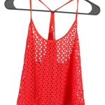 Xhilaration fluorescent orange women's L embroidered lace crop top cover up Photo 6