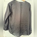 Renee C . Women’s V neck black satin blouse top Size M NWT Photo 1