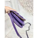 Patricia Nash Penley Raffia Straw Violet Flap Adjustable Crossbody Bag Photo 4