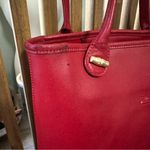 Longchamp  VTG Red Leather Double Strap Shoulder Tote Shopper Bag - READ Photo 1