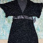 Betsey Johnson black burnout velvet leopard print tie tunic dress, size 2 Photo 0