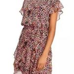 AQUA NWT Bloomingdale's  Asymmetric Hem Ruffle Dress Cocktail Belted Size M Photo 0