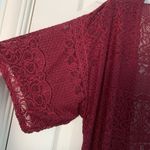 Charlotte Russe Boho Maroon/Burgundy Floral Damask Fringe Cardigan Sz S Photo 2