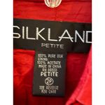 SILKLAND Petite Red Embroidered Silk Blazer Jacket Women's Size 2P Photo 2