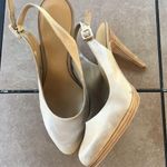 Jones New York Nude heels, sling back heels, nude pumps, tan heels, leather heels Photo 1
