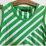 Susan Graver Weekend Green and White Asymmetrical Striped Tank Top S Photo 9