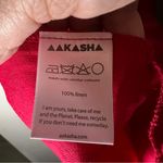 Aakasha Raspberry Red Linen Front Pleated Hood Sleeveless Lagenlook Maxi Dress Size XL Photo 10