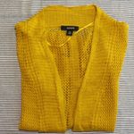 Alfani $78 Petite Medium Mustard Yellow Open Knit Linen Blend Boho Cardigan Photo 11